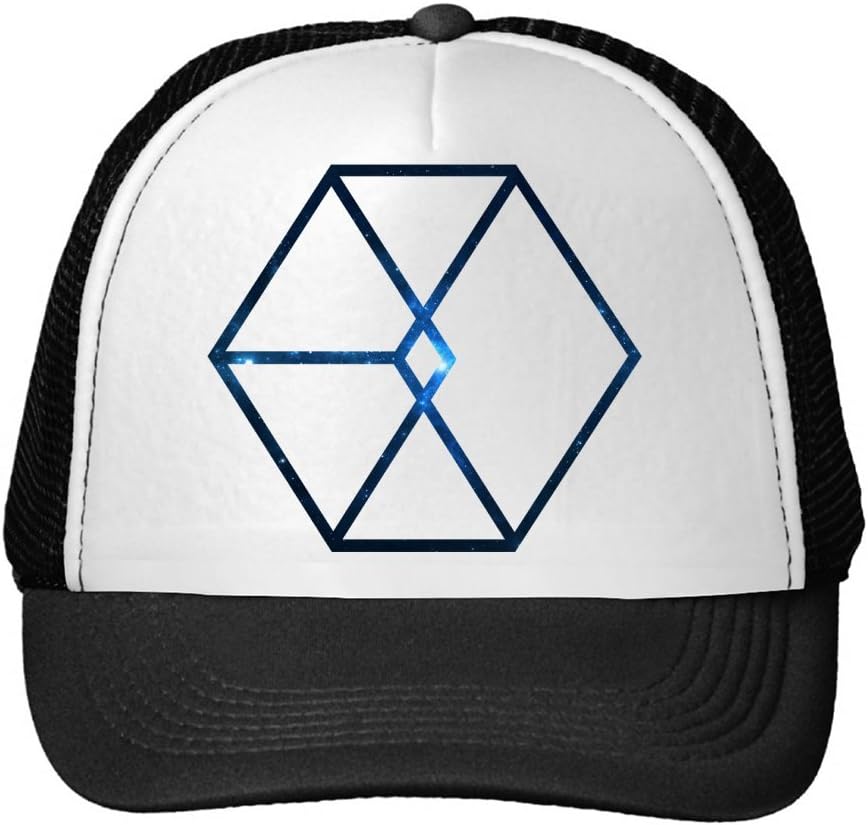 EXO Logo Cap Men Women Adjustable Black Trucker Snapback Hat