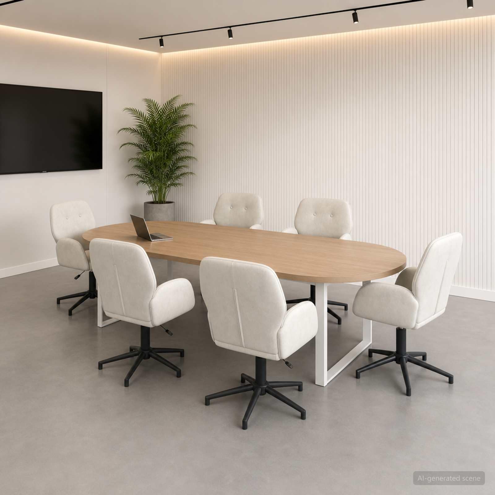 Juego de 6 sillas giratorias de terciopelo crema con marco de metal, 54 x 55 x 90 cm, altura regulable, giratorio 360°, con respaldo ergonómico y reposabrazos, ideal para oficina en casa