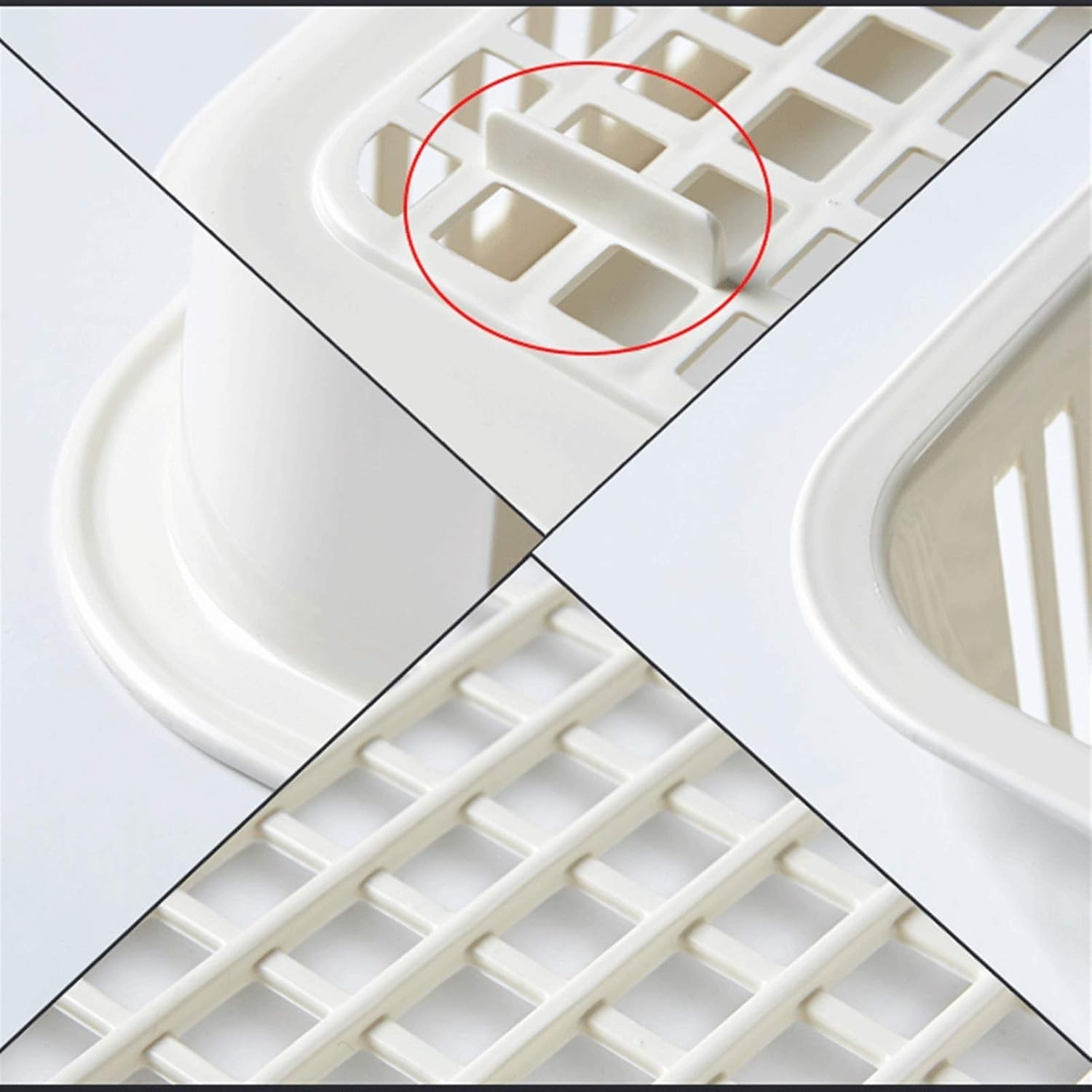 Colander，Colander Strainer，Colander Strainer Basket，Sink Strainer Colander Drain Basket 2 in 1 Square Drain Basket Plastic Household Vegetable Basket Multifunctional Kitchen Sink Can Hold Tableware an