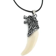 Wolf Tooth Necklace Pendant with Necklace High Quality Necklace Shiny Jewellery Latest Model Tooth Wolf for Men and Women Children and Fans