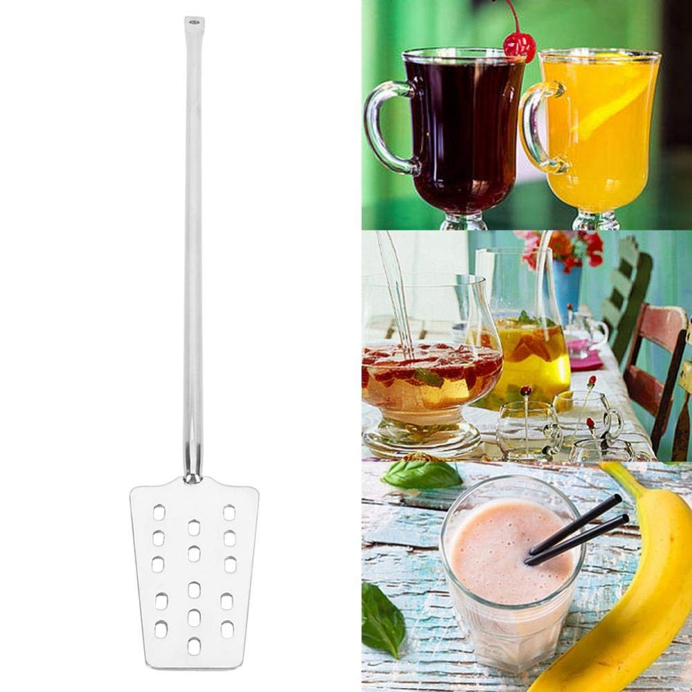 Varilla para agitar vino, versión extendida de acero inoxidable, herramienta de paleta para mezclar y agitar, para cerveza casera, vino, té, café(Square)