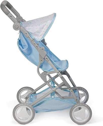 Miniatura 4 de JC Toys - Berenguer Boutique  Cochecito de moda con toldo y almacenamiento  Plegable simple  Colección de accesorios azules  para muñecas de hasta