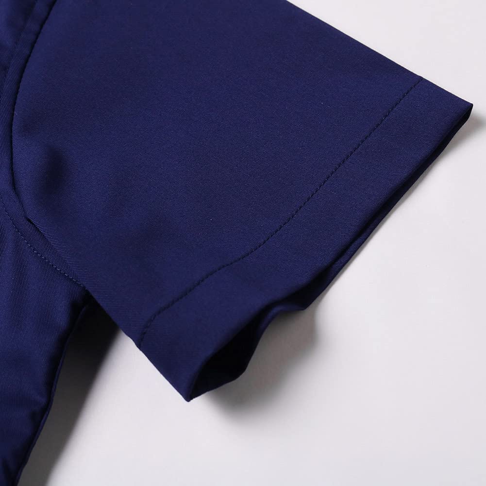 Camicia da Scuola per Ragazzo Manica Corta Uniforme Camicie Solid, vestibilità Regolare
