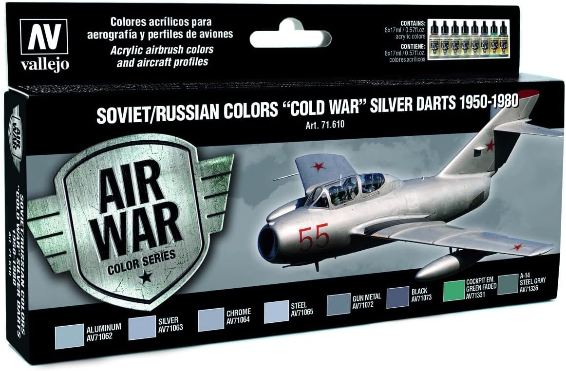 Vallejo Model Air Set 71610 Soviet / Russian colors "Cold War" Silver Darts 1950-1980 (8)
