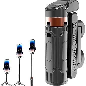 OneNine Stativ f r Smartphone 3 in 1 Bluetooth Selfie Stick Handy Griff Capgrip mit Fernbedienung Erweiterbar Mini Handy Stativ St nder Kompatibel mit iPhone Samsung Smartphones 2 Kaltschuh
