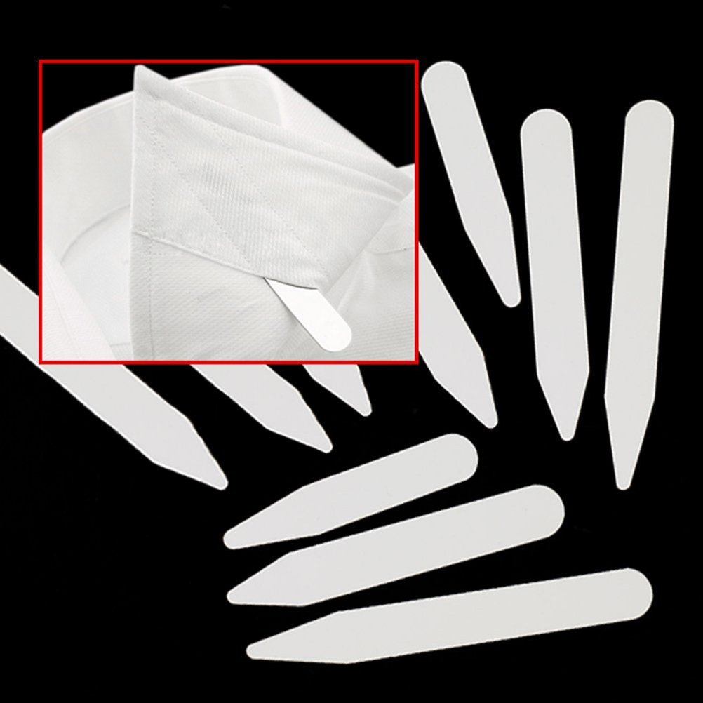 VORCOOL - Ballenas de plástico blanco para cuello de camisa de hombre, 3 dimensiones – 200 unidades
