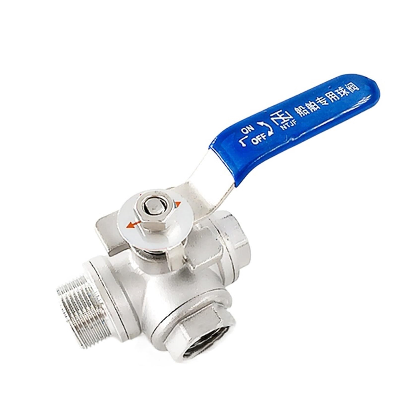 Válvula de bola de 3 vías acero inoxidable DN20 de tres cuartos de pulgada tipo T para agua