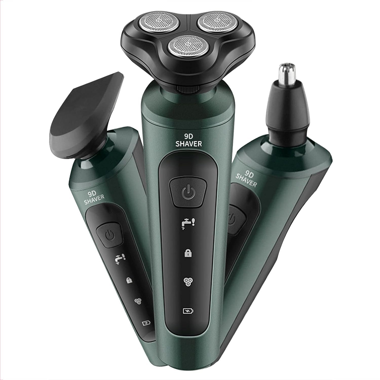 LinMei 3-in-1 Electric Beard Trimmer for Men - Low Noise, 60 Min Battery, Washable Cutter Head, USB Charging - Perfect for Grooming Facial Hair, Nose - Includes Sideburn Trimmer Nose Hair Trimmer