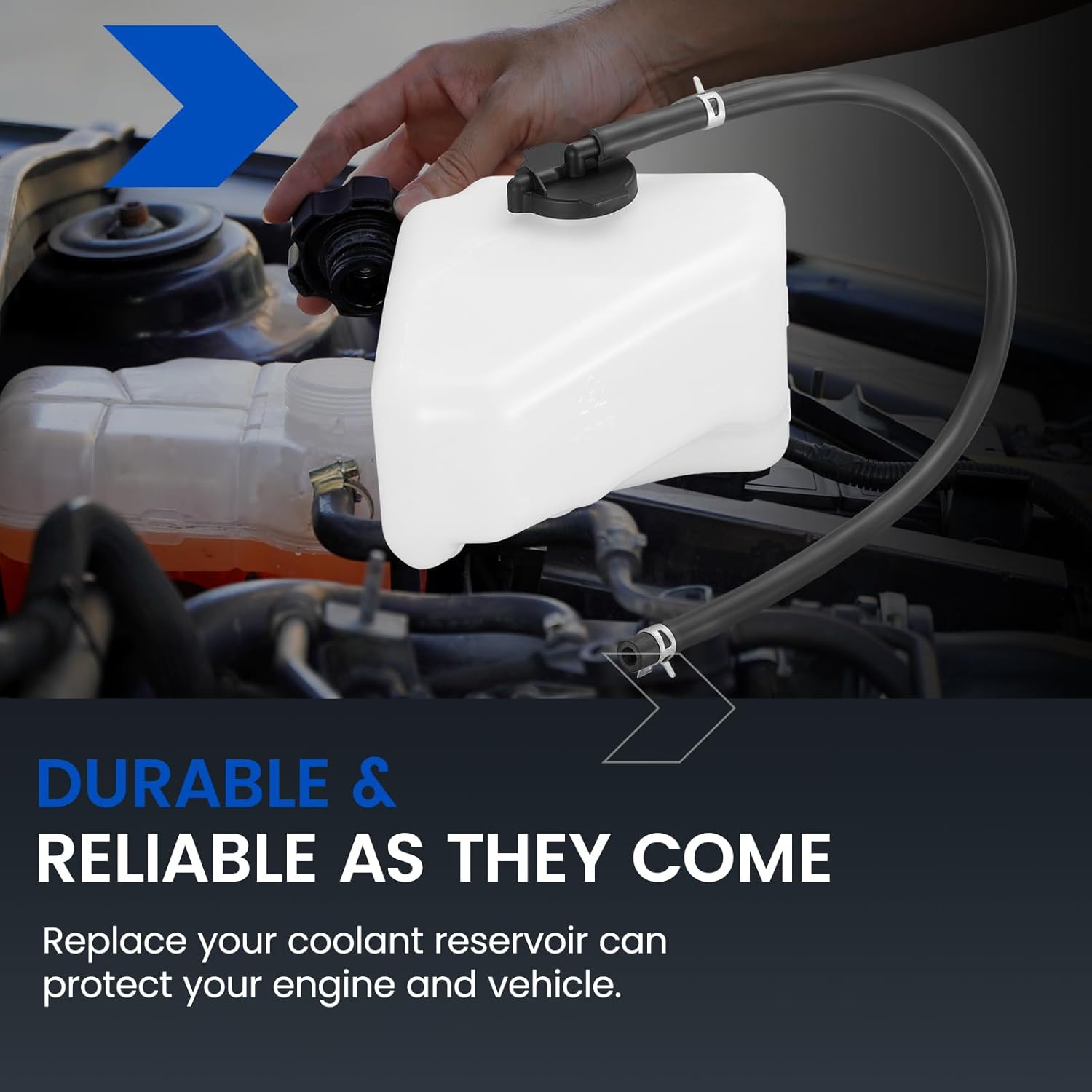 Engine Coolant Reservoir Tank 603-326 Compatible with Toyota Highlander 2004 2005 2006 2007 2.4L 3.3L Replace 603326 Coolant Overflow Reservoir