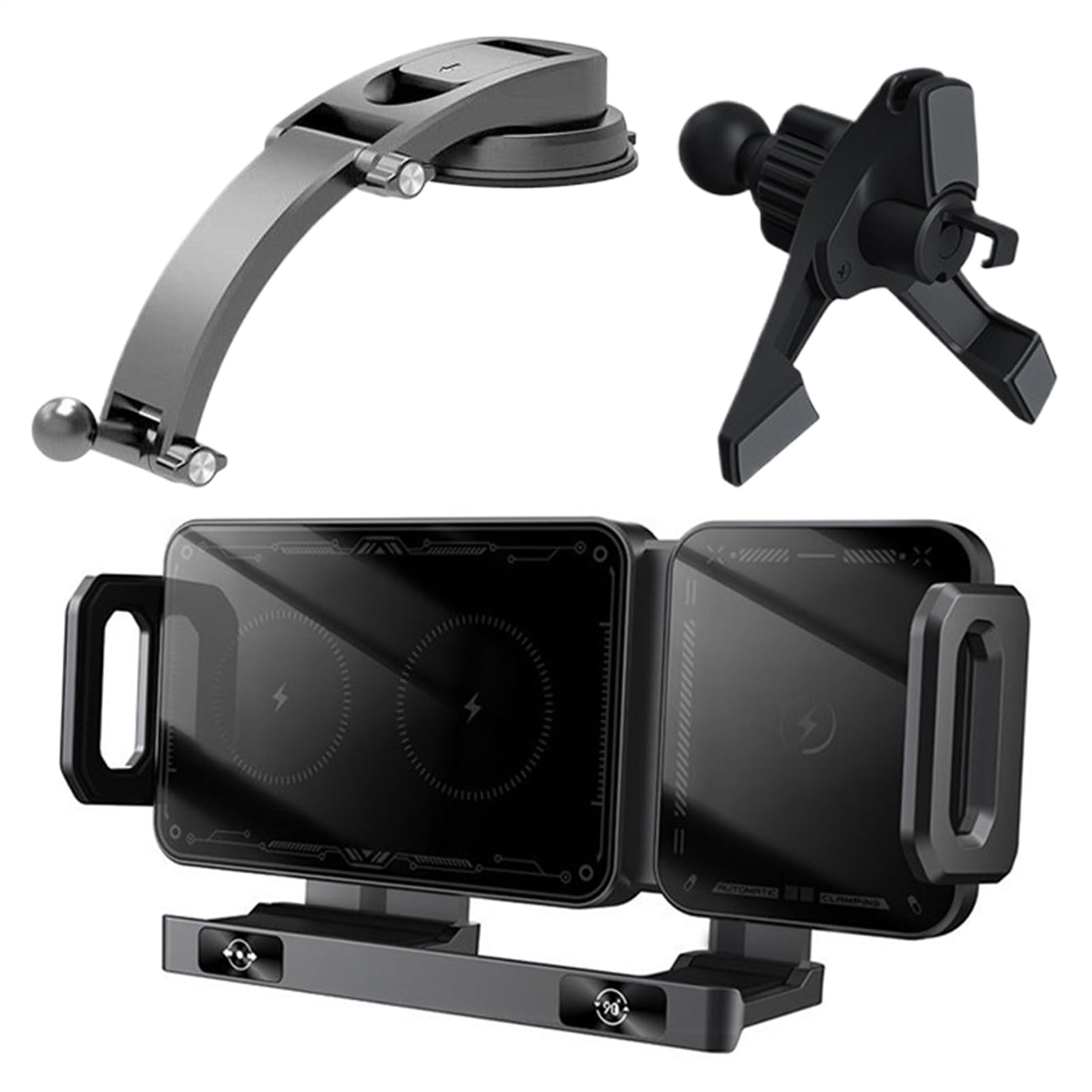 Caricabatterie Auto Wireless Per Cellulari 15W Ricarica Rapida Supporto | Supporto Auto Per Telefono Con Bloccaggio Automatico Per Controllo Musica, Viaggi Lunghi, Viaggi di Lavoro, Vacanze F