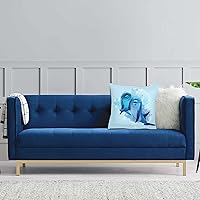 Vista 6 de Funda de almohada decorativa con diseño de animales marinos y delfines en acuarela, de 18 x 18 pulgadas, moderna, cuadrada, color azul, para sofá