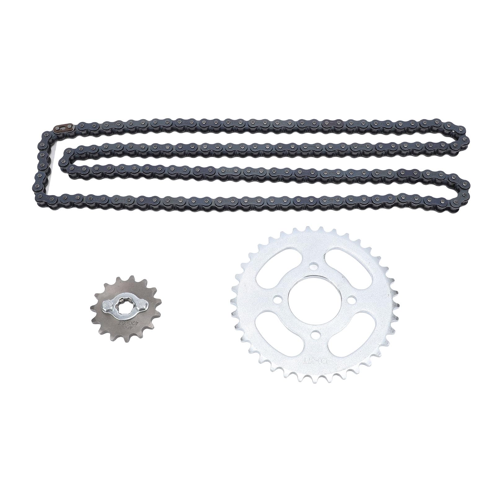 Juego de Cadena de Piñón de Aleación de Acero 420 15T 37T, Kit de Piñón Delantero y Trasero para ATV Quad Bike