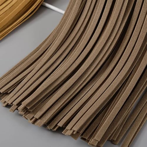 Yalulu 23.6 X 22 Inch Double Side Suede Leather Fringe Trims Faux Leather Tassel Trims For Extender Garments Bags Sewing & Craft (Green) #TOP3