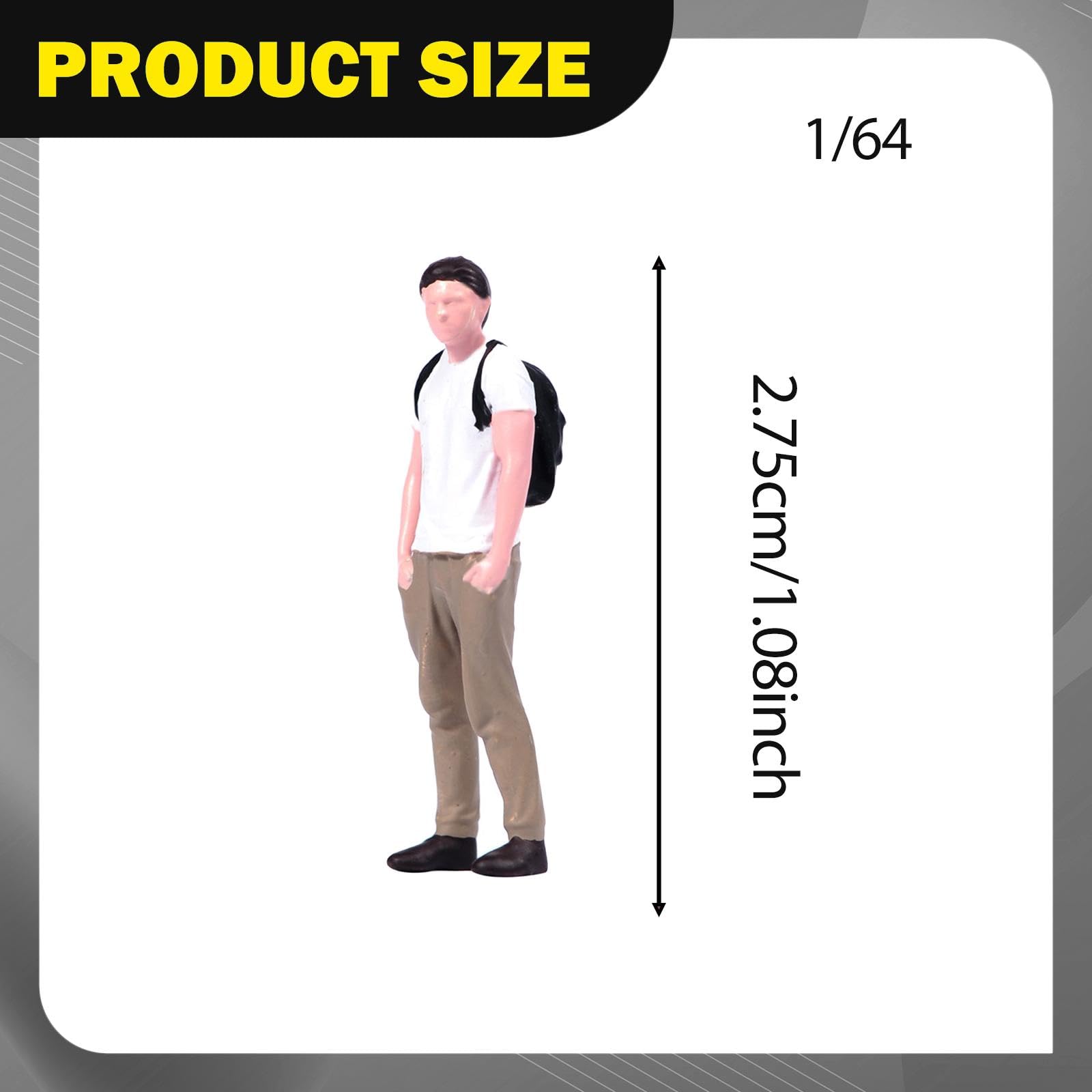 Fenteer Lot de 4 figurines masculines miniatures (échelle 1/64) en résine, idéales pour la décoration de micro-, dioramas et autres objets de
