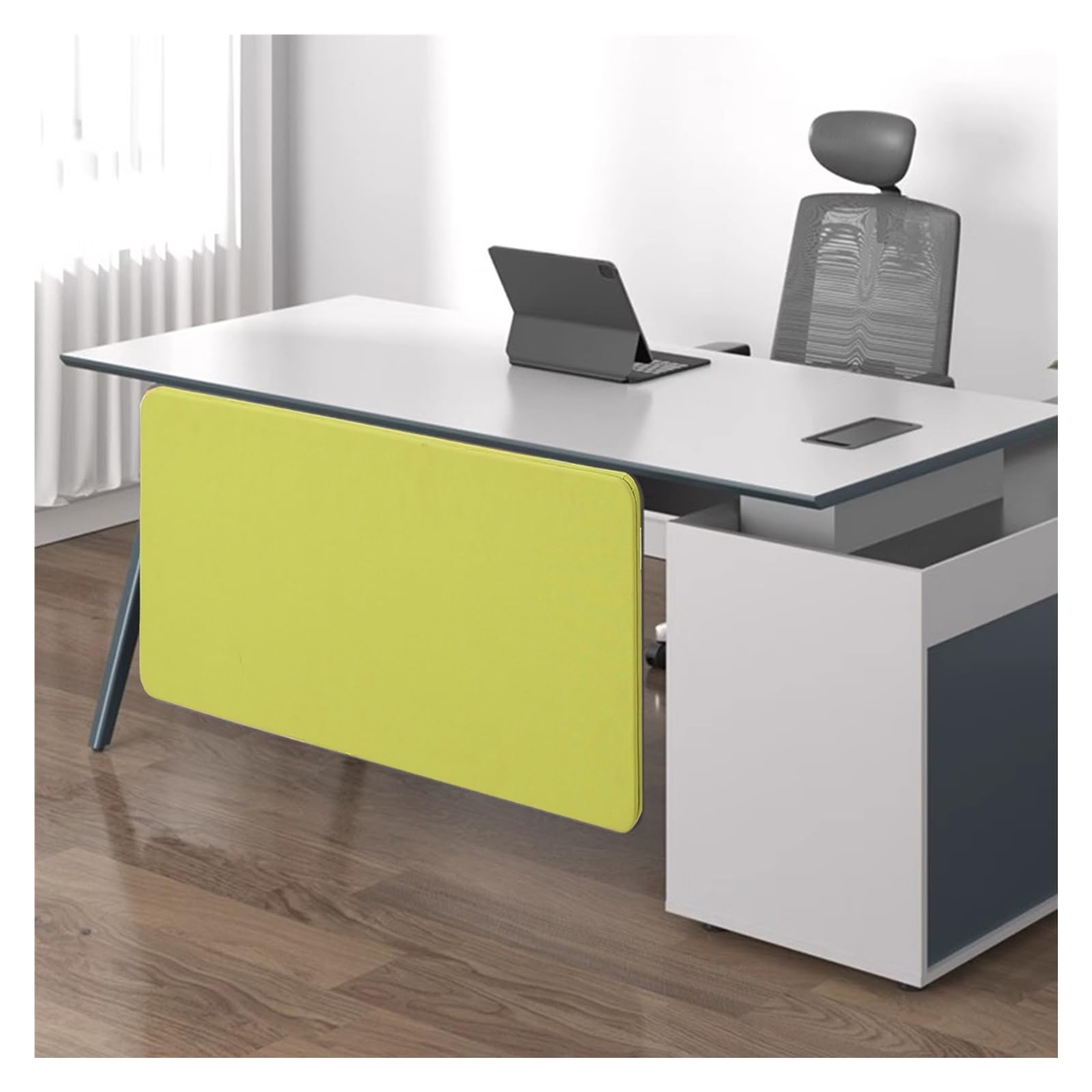 JYHHCYS Under Desk Privacy Panel, Universal Desk Divider Acoustic for Sit Stand Workstations 80 120 140 160 Cm, Office Desk Dividers Partitions Mount Over Or Under Yours Desk(Green,LxH 100x40 cm)