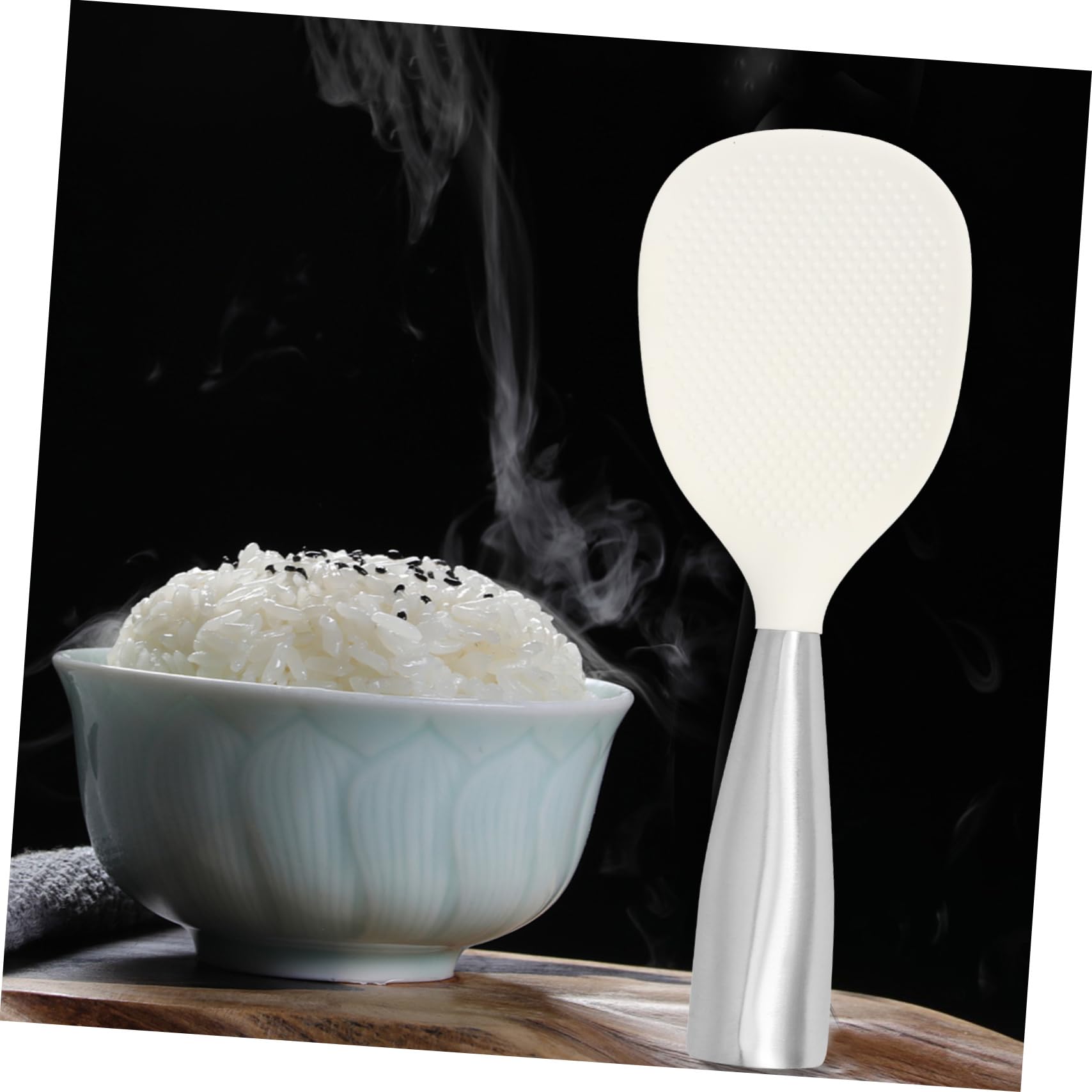 FUNOMOCYA Rice Spoon Rice Paddle Scoop for Kitchen Practical Spatula Rice Scoop Silicone Scoop Large Spoon Multipurpose Scoop Household Scoop Silicone Spoon Non Stick Scoop White