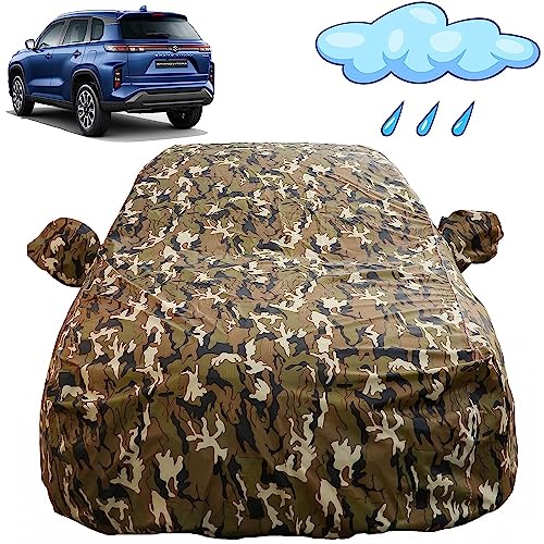 Image of Autofact Waterproof Car Body Cover Compatible with Maruti Grand Vitara with Mirror Pockets (Camouflage Design).