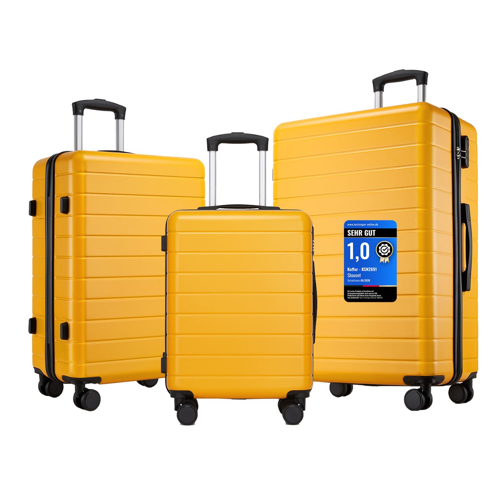 Shavont Handgepäck Koffer 55x40x20cm, Leichter ABS+PC Reisekoffer für Flugzeug, Ryanair Trolley mit 4 Rollen, Hartschalenkoffer für Eurowings, Kabinenkoffer für EasyJet und Business Reisen