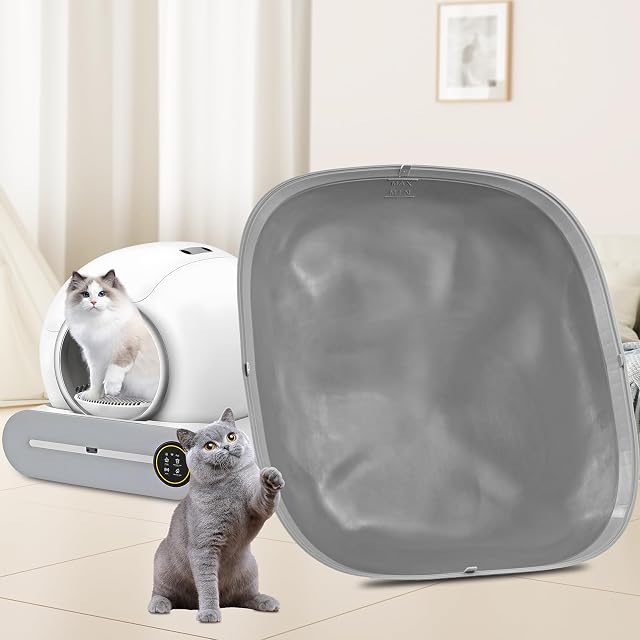 Foto 8 de 8 de XQDKoon Bandeja de Silicona Impermeable para Arenero Automático, Base Antifugas para Caja de Arena para Gatos
