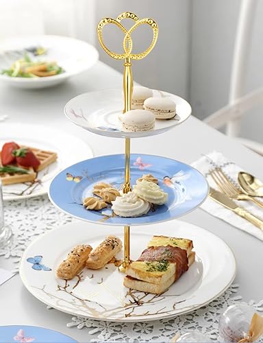 Miniatura 4 de Paquete de 3 soportes de 3 niveles para cupcakes de 13.6 pulgadas, soporte de corona de molde de metal, fabricación de bricolaje para plato de