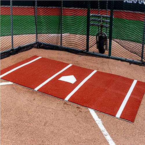 On Deck Sports 12' x 6' Clay Batting Mat Pro with Inlaid Home Plate