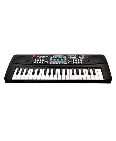 Toys Treasure 37 Key Piano Keyboard Toy with Recording and Mic and Mobile Charger Power Option Battery Operated
