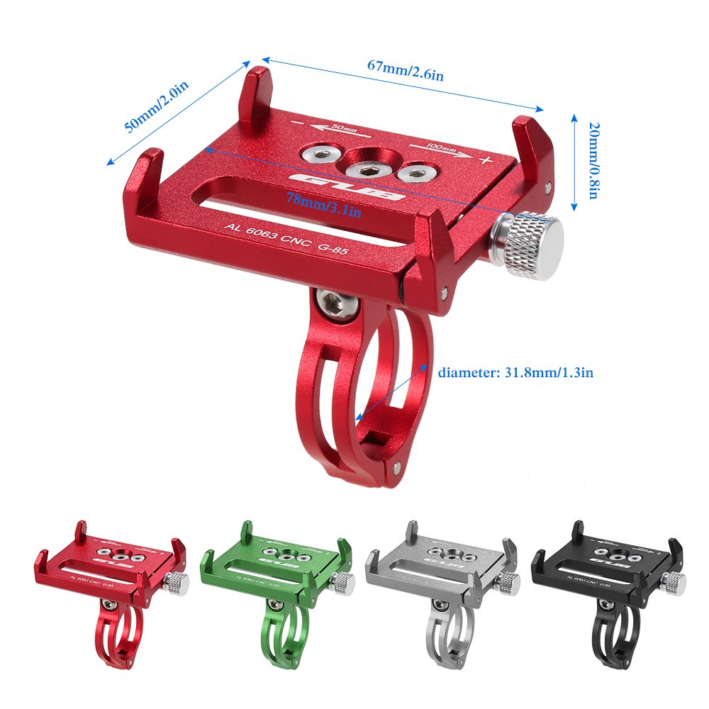 Lixada Supporto per telefono da bicicletta + bande di sicurezza, regolabile, universale, supporto per telefono portatile per manubrio della bicicletta, mountain bike, GPS, staffa a cricchetto, per