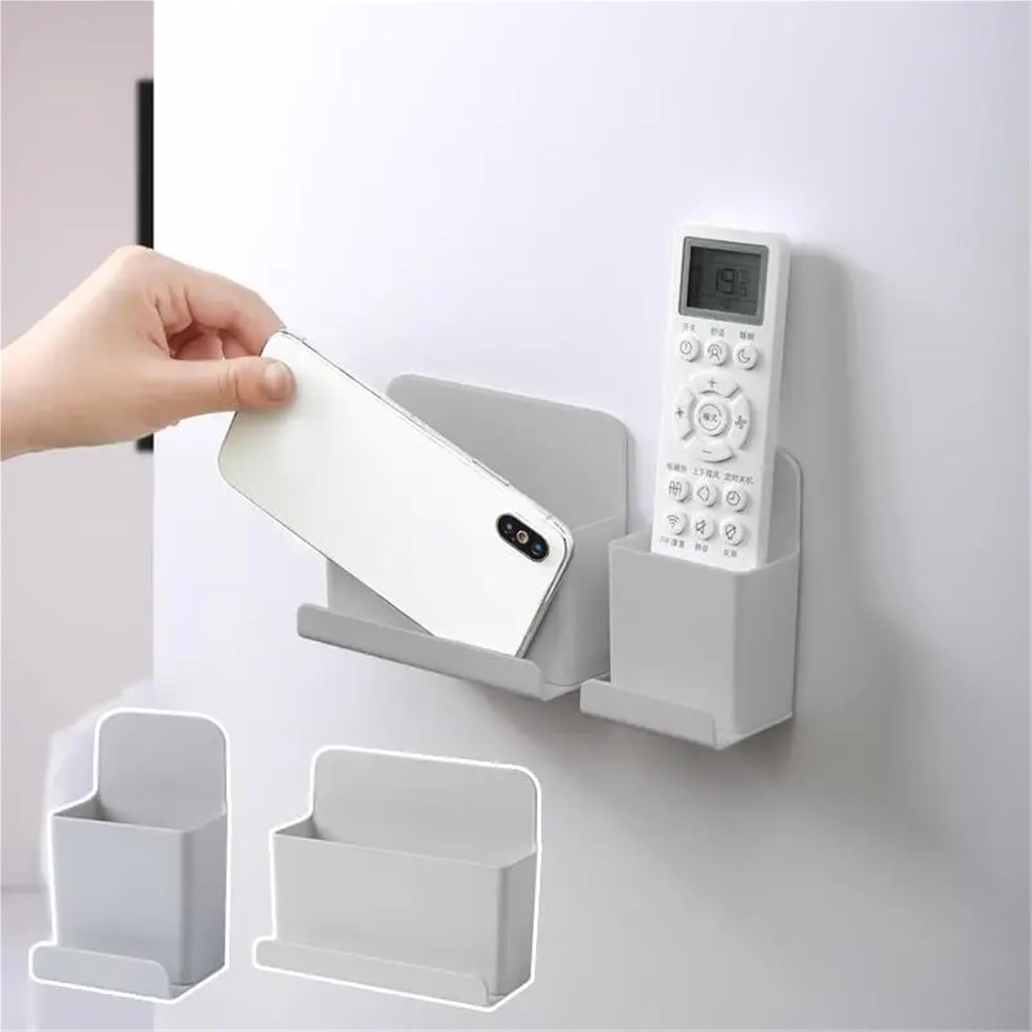 6pcs Storage Rack Room Organizer Wall Shelf Key Sundries No Punching Multi-Function Classic(White S)