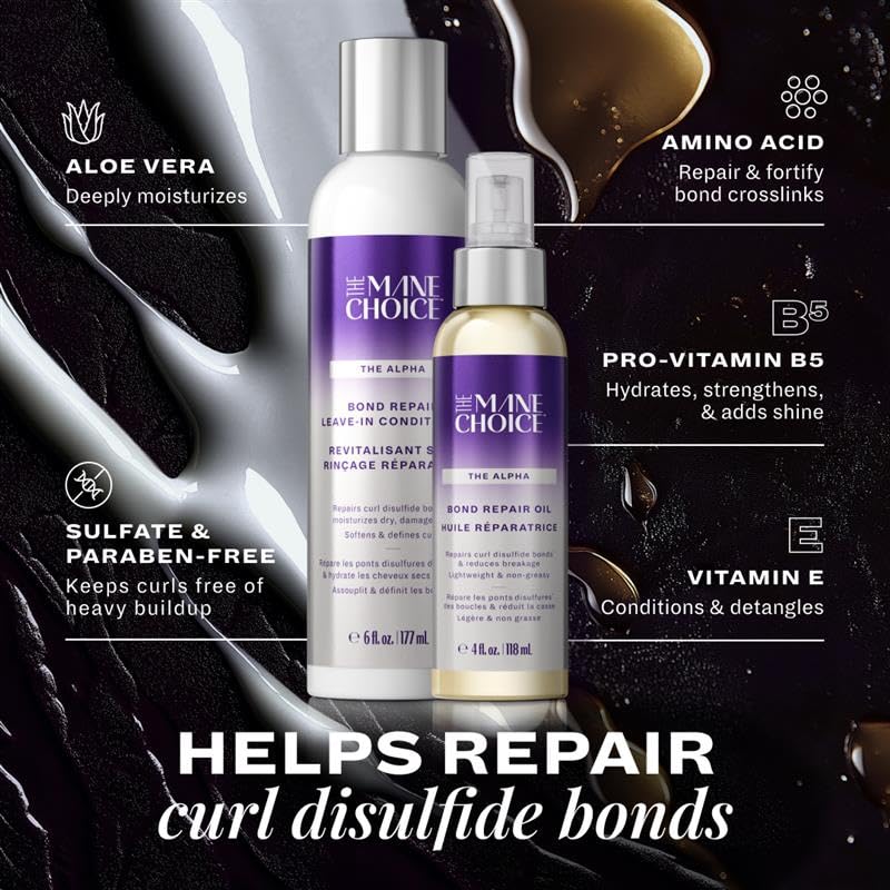 The Mane Choice Alpha Bond Repair Oil for Curly Hair – Repairs Disulfide Bonds, Reduces Breakage, Lightweight & Non-Greasy, Strengthens & Smooths Hair – 4 fl oz./118 mL - Image 7