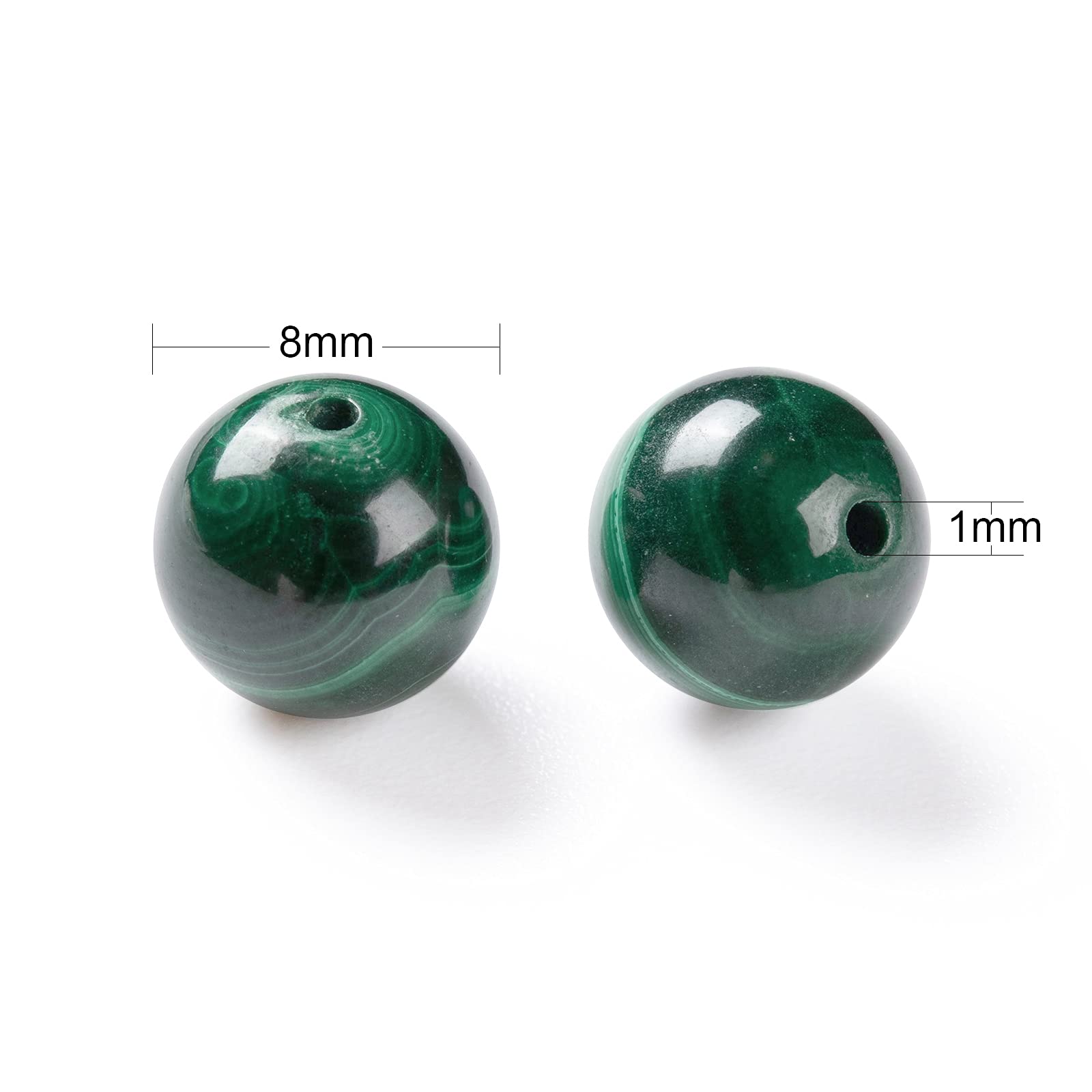 BEEFLYING 100 pz 8mm Malachite Naturale Perline Rotonde Lucido Perline di Pietre Preziose Sciolte per Orecchini Braccialetto Fai Da Te Collana Kit di Gioielli Che Fanno