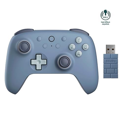 8bitdo Ultimate 2C Wireless Controller für Windows-PC und Android, mit 1000 Hz Abfragerate, Hall-Effekt-Joysticks und Hall-Triggern und Neu Belegbaren L4/R4-Stoßfängern, Turbofunktion (Dunkelblau) - Dunkelblau