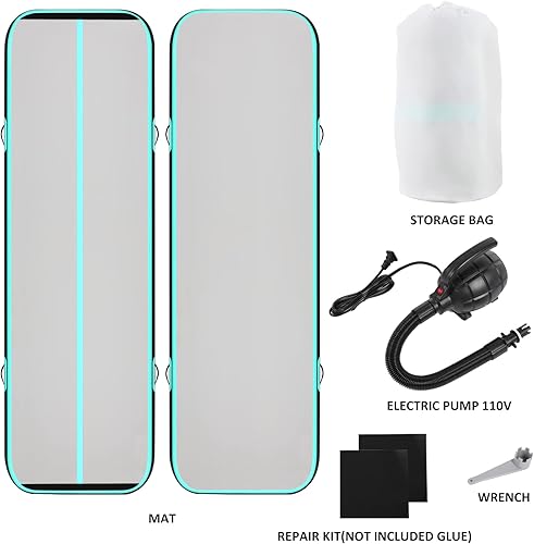 Miniatura 6 de Colchoneta inflable de gimnasia de aire, tapete de entrenamiento de 10131620 pies, 48 pulgadas de grosor, con bomba de aire eléctrica para uso en