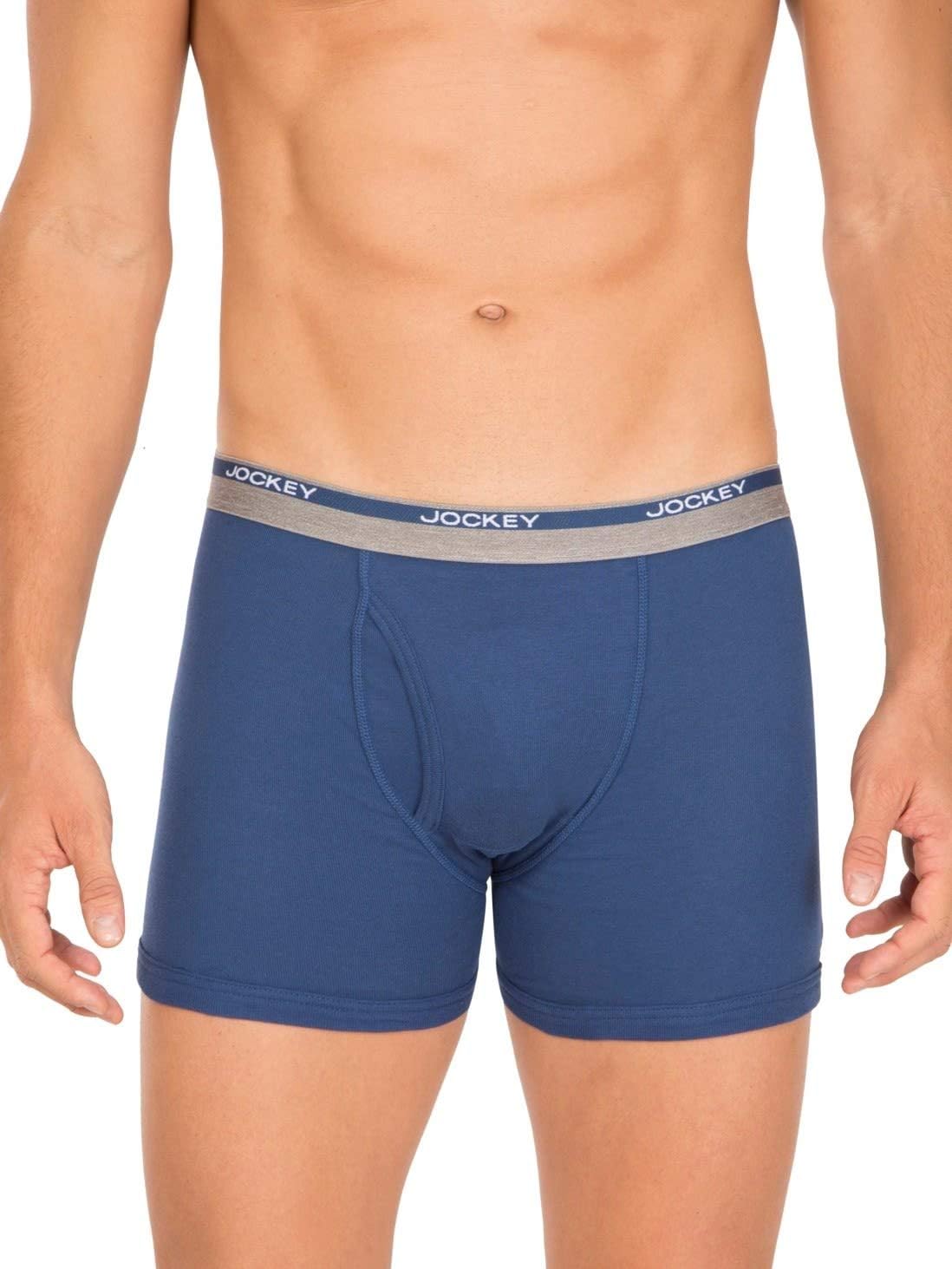 Jockey 8009 Men's Super Combed Cotton Rib Solid Boxer Brief with Ultrasoft Waistband (Pack of 2)