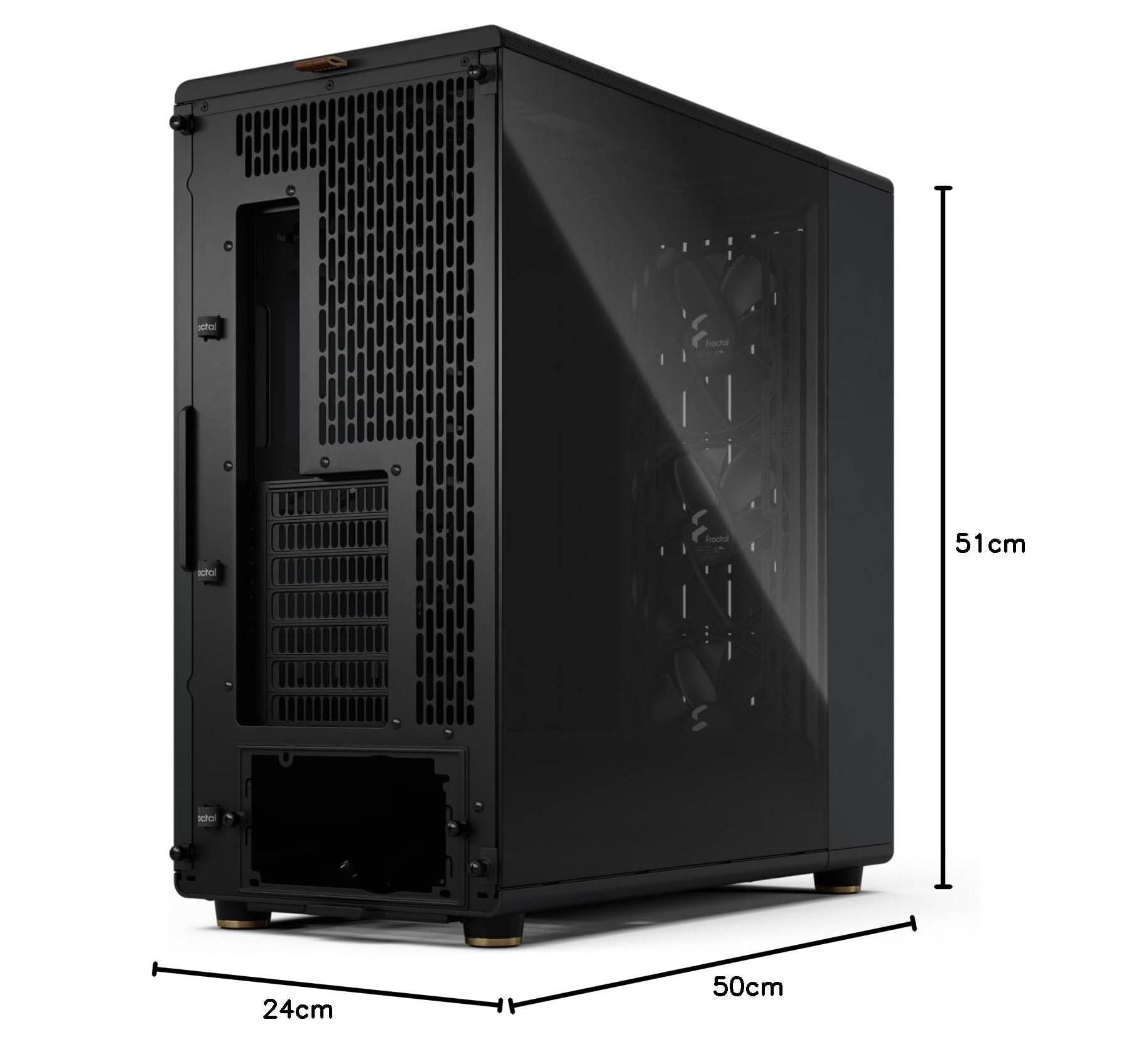 Fractal Design North XL (RC) Charcoal Black obudowa PC z obsługą odwrotnej płyty głównej - w zestawie 3 x wentylatory 140 mm - USB typu C - ATX Full Tower Case