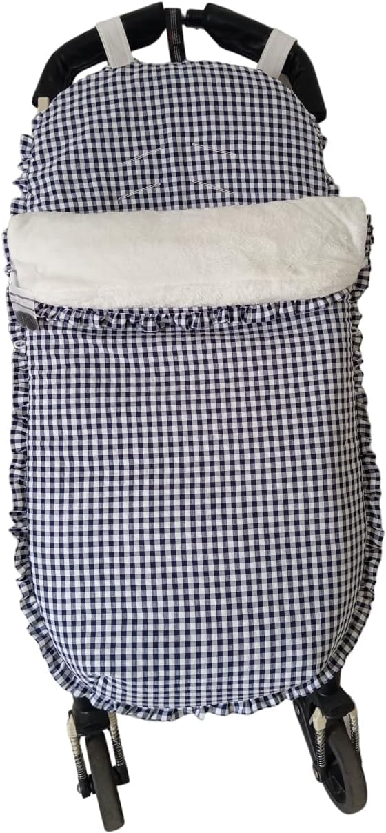 Couverture d’HIVER SUR MESURE pour poussette – Couverture adaptée pour siège de bébé – Couverture hivernale sur mesure pour poussette- Polaire coraline (Gris)