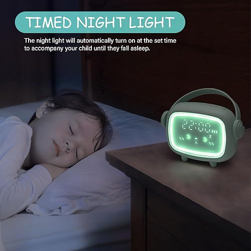 Miniatura 2 de Angel - Reloj despertador para niños, para dormitorio, reloj despertador fuerte para durmientes pesados, reloj digital para niños, repetición, luz