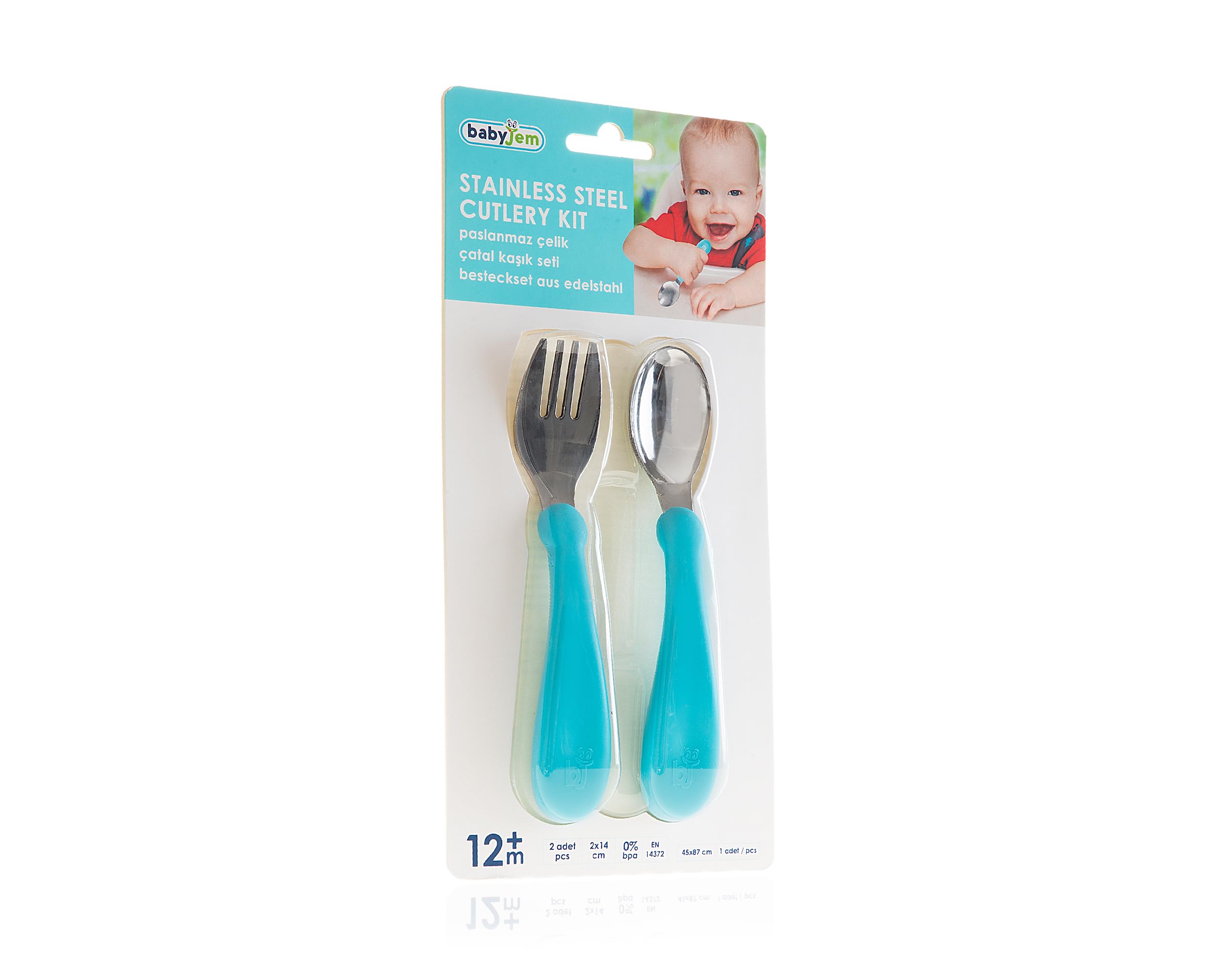 BabyJem 1115222 Fourchette et cuillère en acier inoxydable