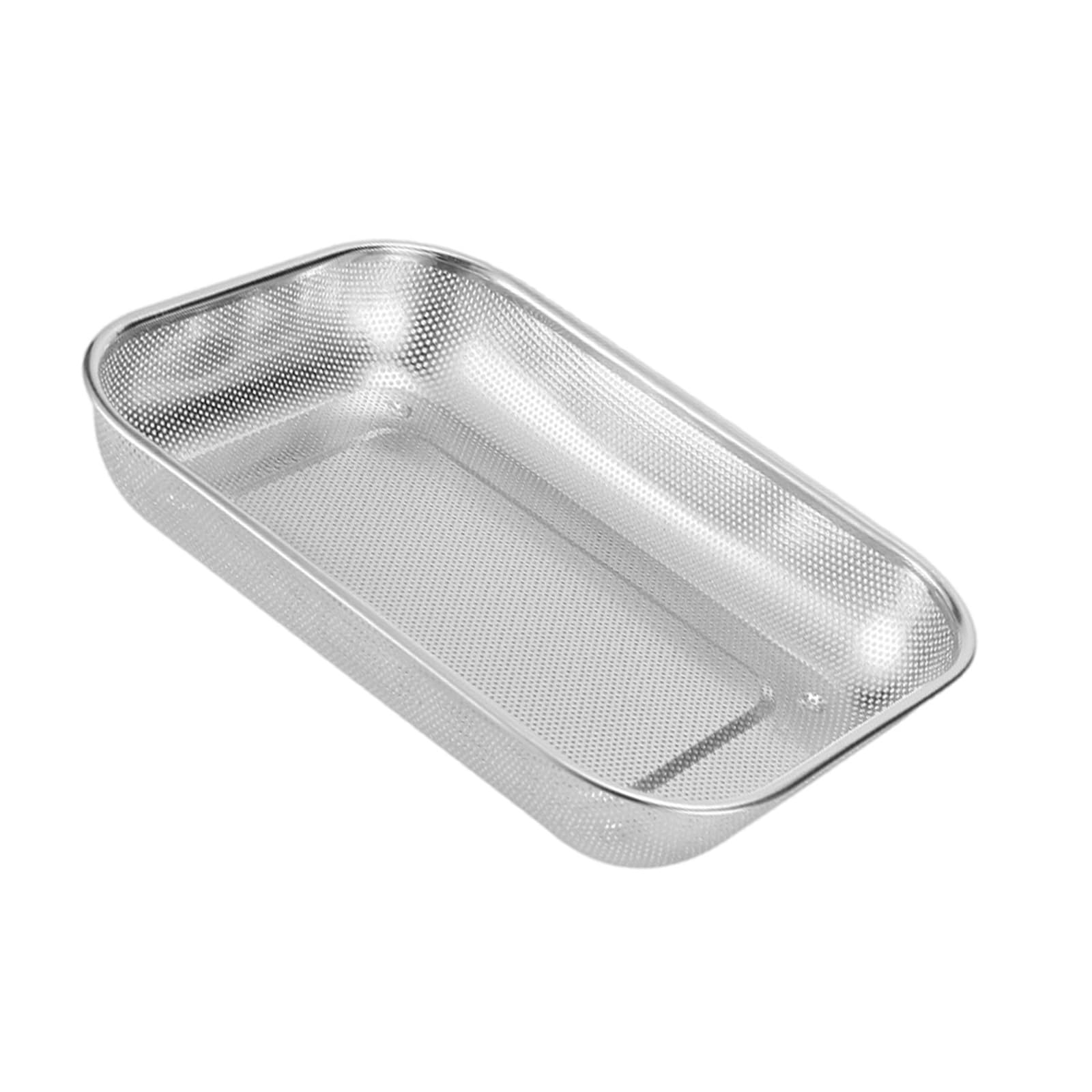 FACAILUO Sturdy Rectangular Stainless Steel Meshes Colander for Efficient Fruit Vegetable Draining Kitchen Strainer Option