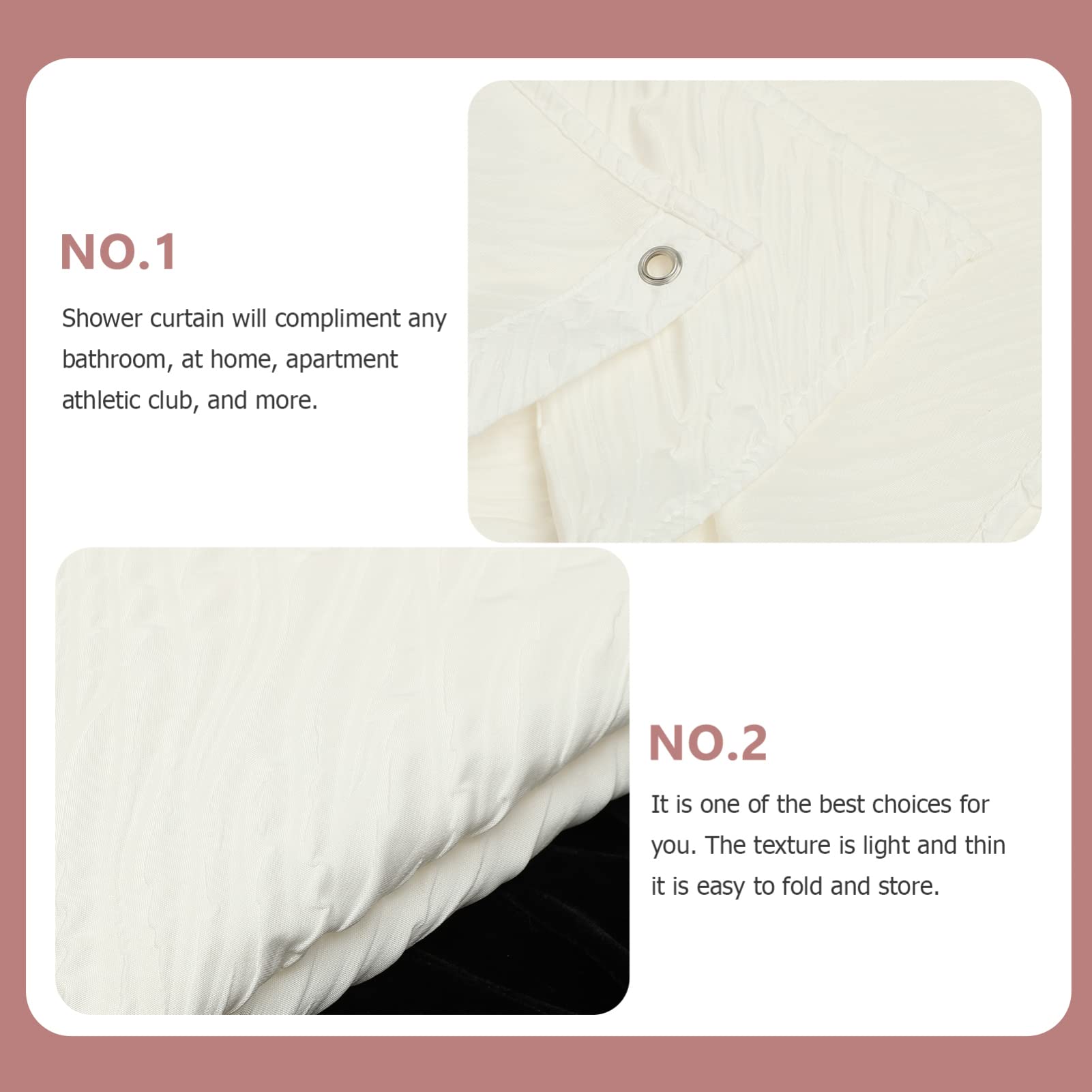 Zerodeko Rideau De Douche Polyester Rideau De Douche Imperméable pour Salle De Bain avec Crochets