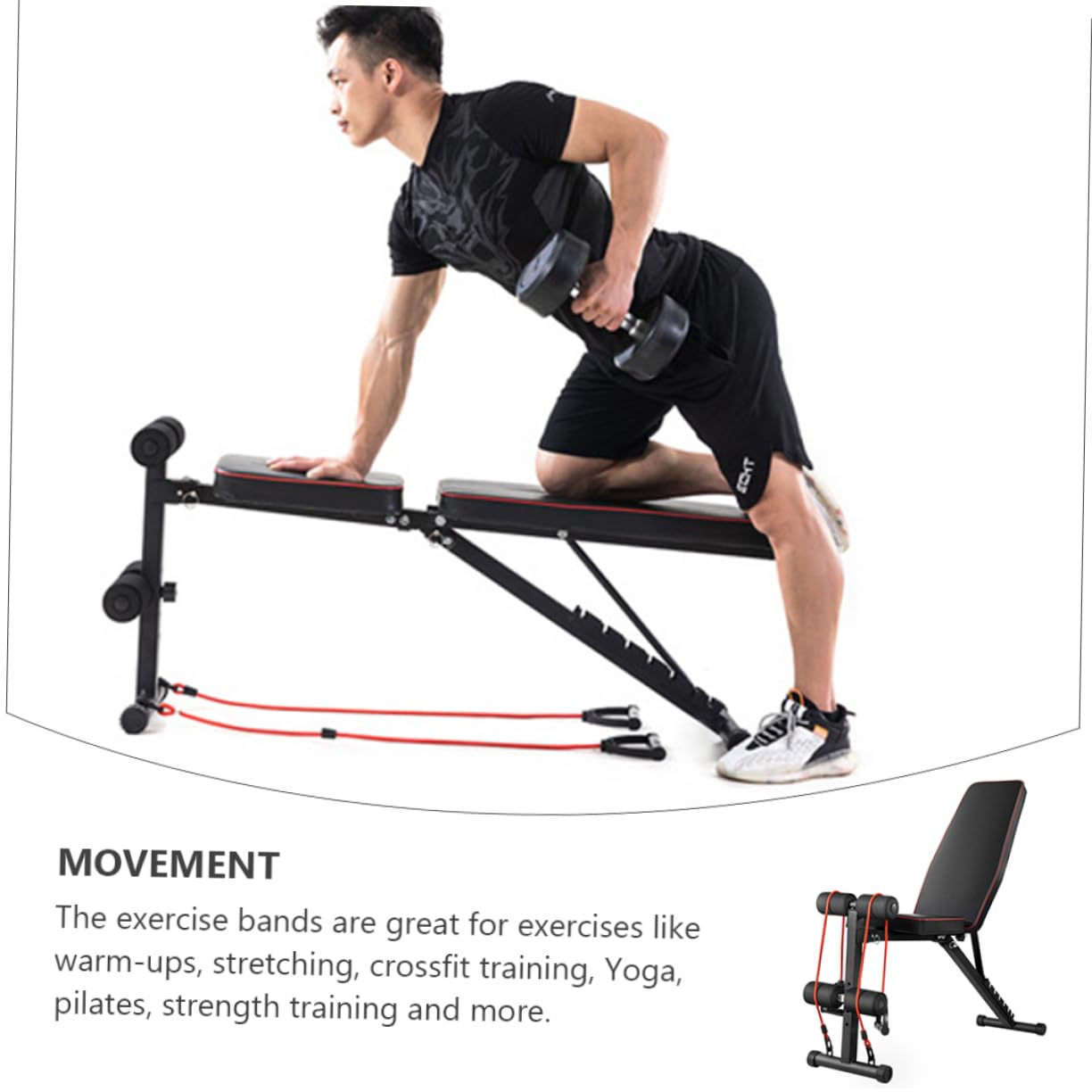 Toddmomy Pu Stainless Steel Fitness Equipment 8kg Weight 250kg Capacity Easy-fold 7-level Adjustable Home Gym Bench