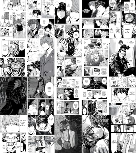 Image of Moment Prints Light Manga Collage Poster Set - Set of 20, 210 mm x 297 mm, 300 GSM Paper, Light Yagami Posters, Yagami Poster (Manga 1) - Glue Dots Included, Cardstock