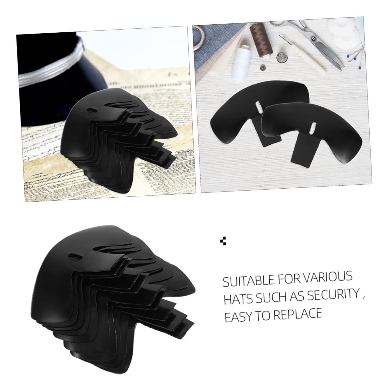 Cabilock T-shaped Hat Brim Inserts Reusable Cap Inserts Wide Visor Sun Shield Windproof Uv Protection for Safety Hats