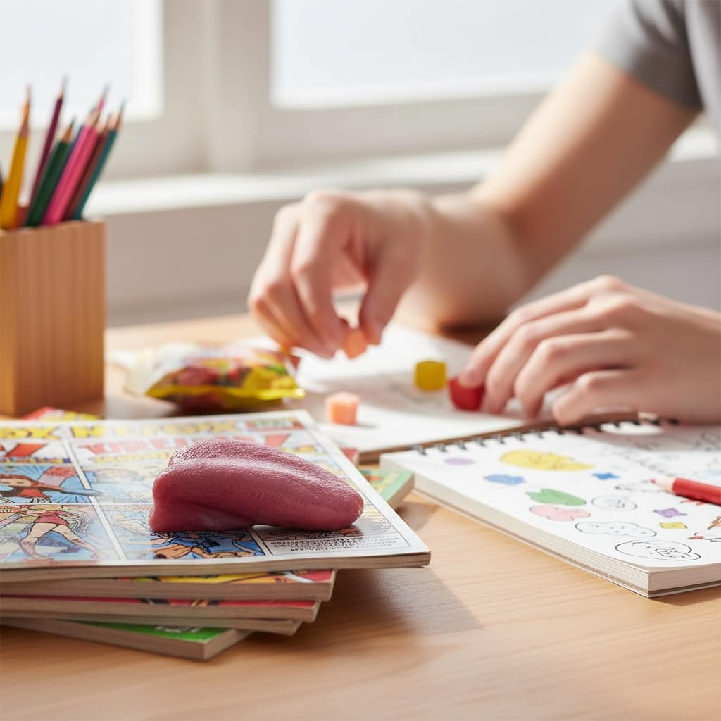 Realistic Fake Tongue Gross Jokes Fashion Processing Novelty PropsPrank Magic Tricks Halloween Horrific Magicians Props Decorations April Fools' Day