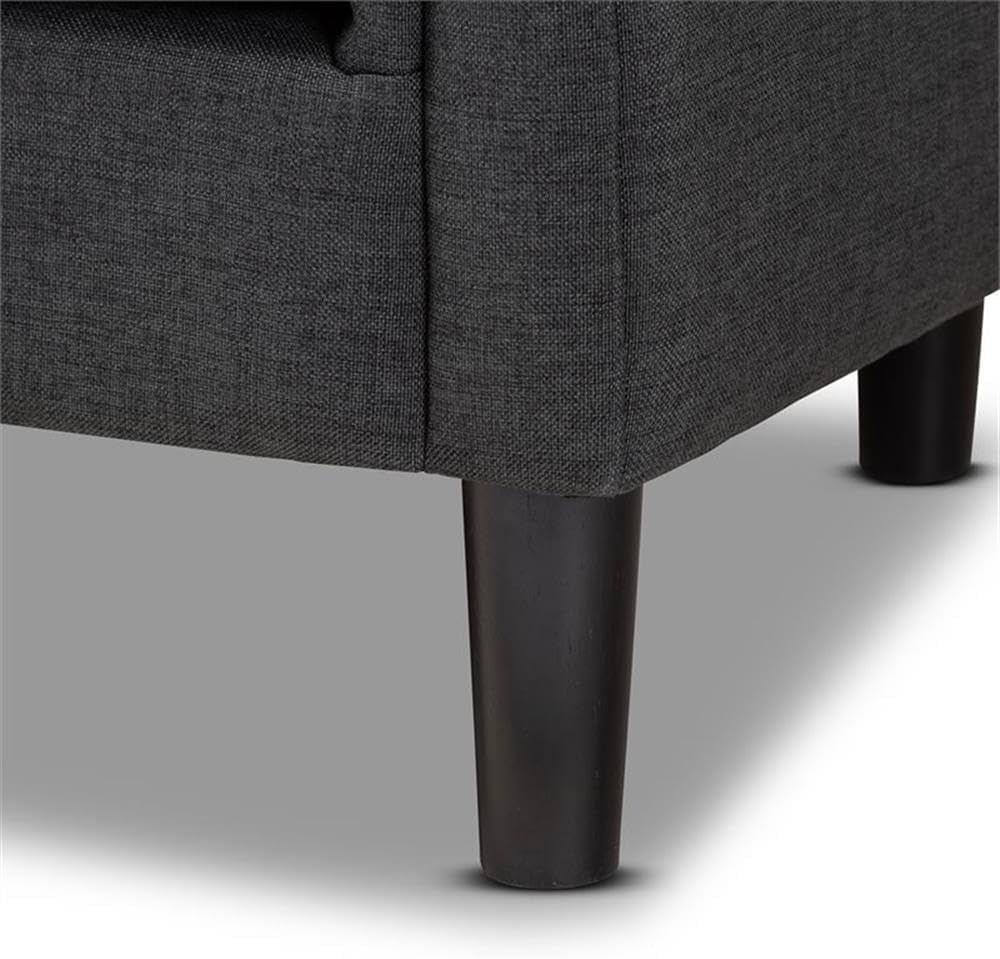 Baxton Studio Bisset Classic and Traditional Gray Fabric Upholstered Chesterfield Chair