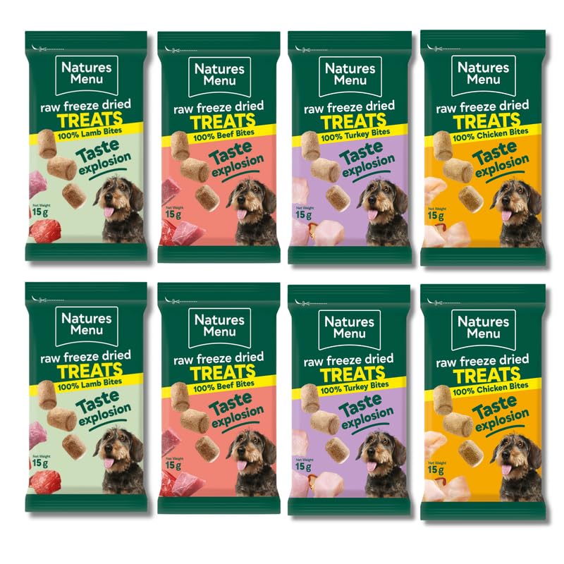 Nature's Menu Multi-Pack Freeze-Dried Meat Bites (8 x 15g) – Chicken, Beef, Lamb & Turkey
