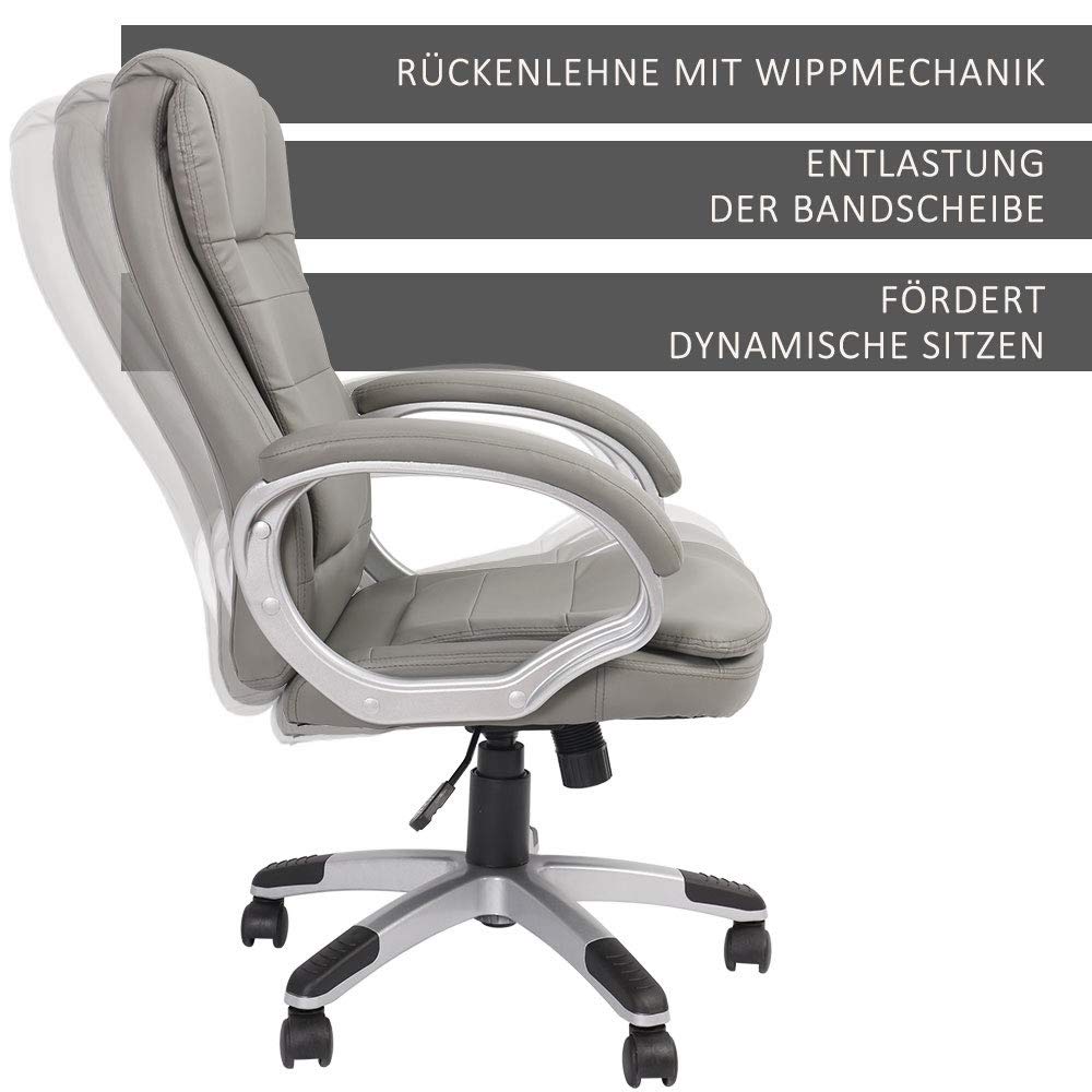 Mucola Bürostuhl mit Armlehne Chefsessel ergonomisch Gamingstuhl Rückenlehne mit integrierter Kopfstütze | 120 kg Belastbarkeit, höhenverstellbar | Schreibtischstuhl Bürostuhl Computerstuhl Drehstuhl