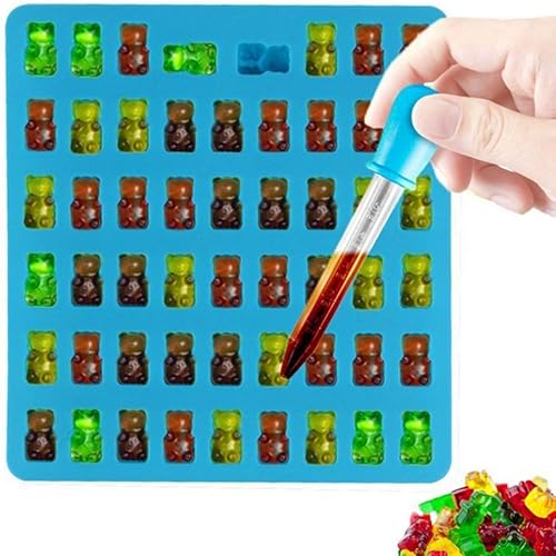 Miniatura 2 de DOITOOL 4 juegos de moldes de chocolate para oso hecho a mano con 53 cavidades, caramelos, dulces, con gotero, para bebidas y hielo, para niños y