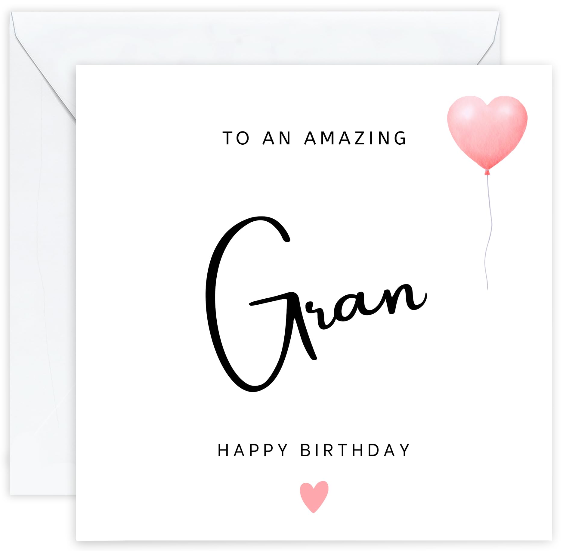 Personalised Gran Birthday Card – Elegant Birthday Card for Gran with Customised Message on Premium 350gsm Cardstock, Ideal from Grandson or from Granddaughter for an Amazing Gran Birthday (Gran)