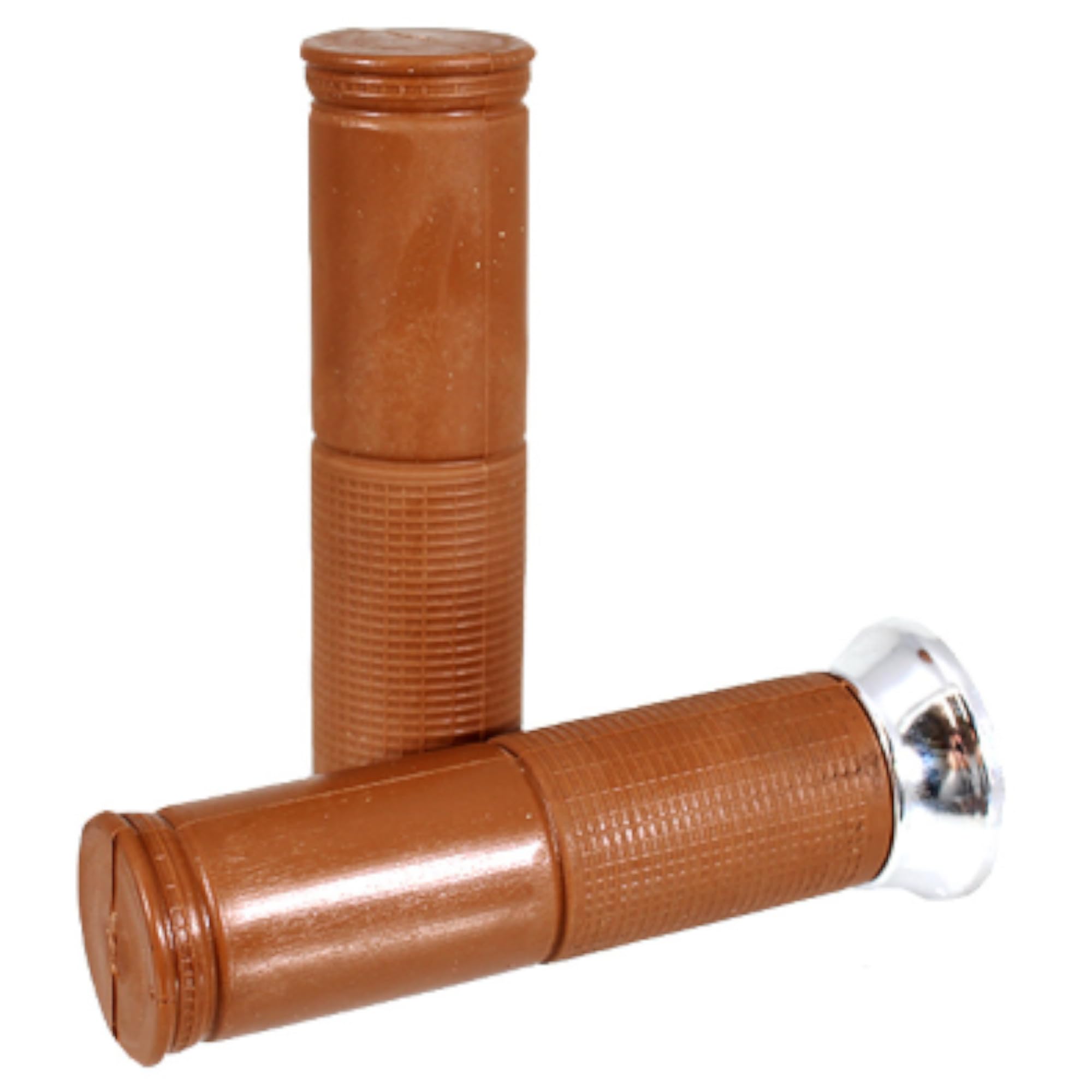 cyclingcolors Motorcycle Grip 130 mm Diameter 24 mm Rubber Handlebar Compatible with Vespa PX, Light Brown