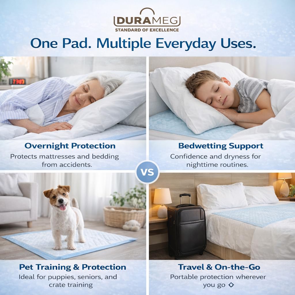 Chucks Pads Disposable [120 Pads] Underpads 23x36 – 5g SAP Enhanced Absorbency Leak-Resistant Incontinence Bed Pads for Mattress & Furniture | Waterproof Pee & Puppy Training Pads for Adults & Kids